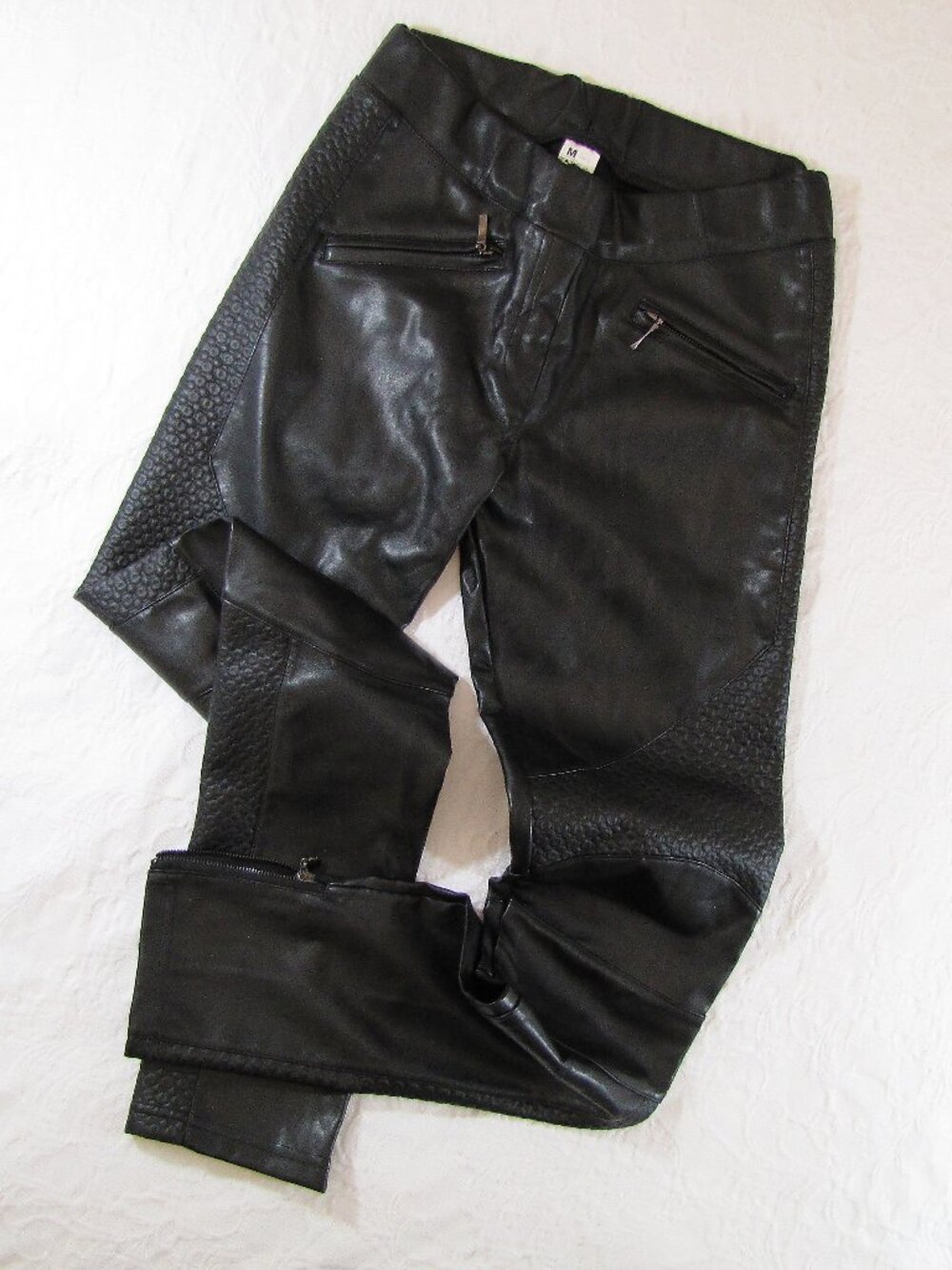 Italian Faux Leather Pants - Medium
